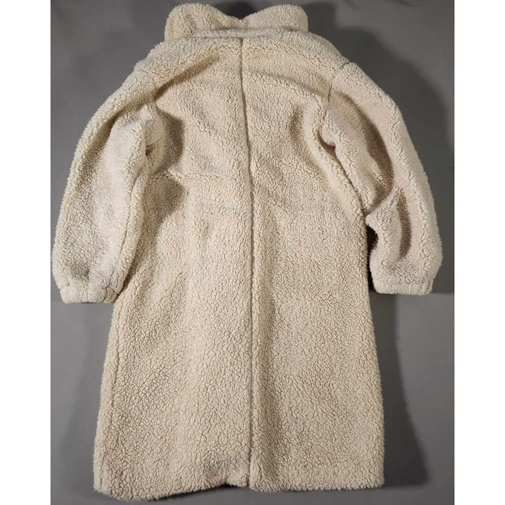 Free People Tessa Teddy Coat Women XS Ivory Sherpa Longline Faux Fur Jacket - Picture 9 of 9